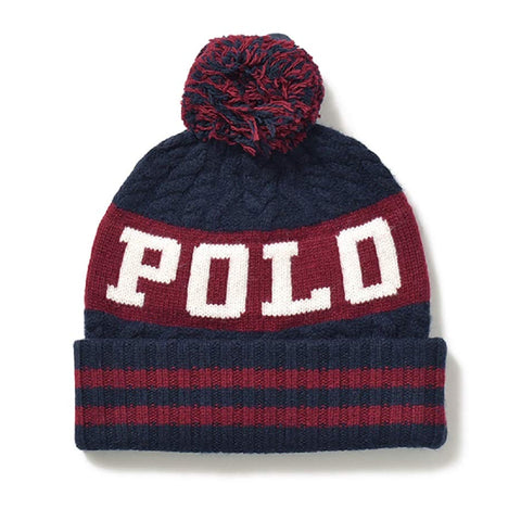 [PC0648-411] Mens Polo Ralph Lauren Cable Pom Hat