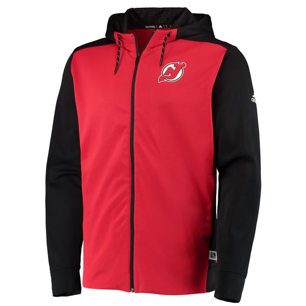 [DN2830] Mens Adidas NHL New Jersey Devils Full Zip Hoodie