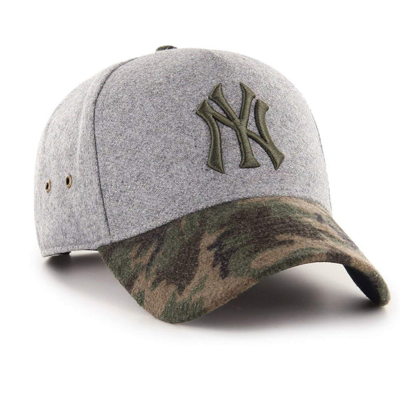 Mens 47 Brand NY Yankees Hitchner MVP DT Snapback - Grey/Camo