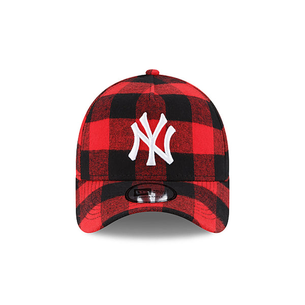 [12593559] Mens New Era MLB 9Forty Red Flannel Snapback Cap - New York Yankees