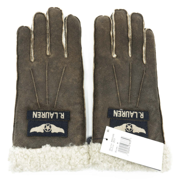 [PG0085-203] Mens Polo Ralph Lauren Military Shearling Gloves
