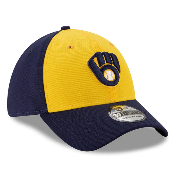 [12344785] Mens New Era MLB 39Thirty Stretch Fit Cap - Milwuakee Brewers