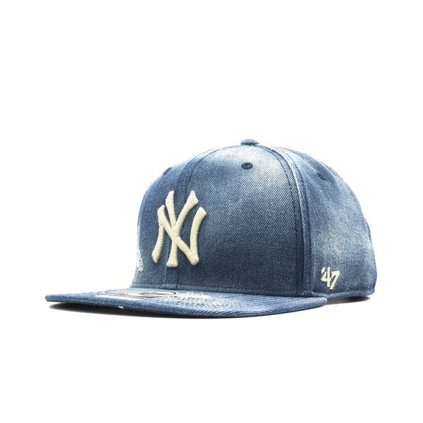 Mens 47 Brand NY Yankees Loughlin Captain Snapback - Denim