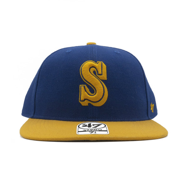 Mens 47 Brand Seattle Mariners Pro Fitted - Royal Blue/Yellow