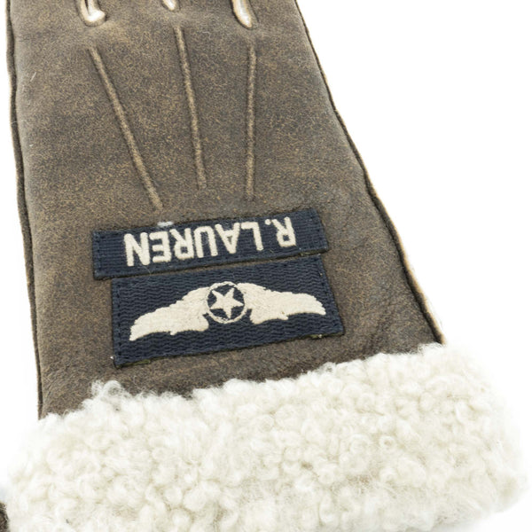 [PG0085-203] Mens Polo Ralph Lauren Military Shearling Gloves