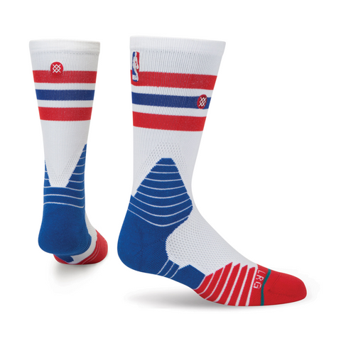[M559D6CSBR-RED] Mens Stance NBA Thin Stripe Crew Socks