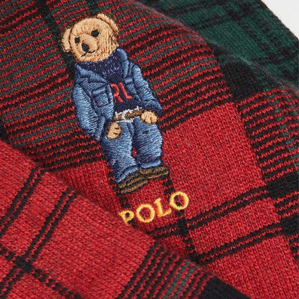 [PC0615-625] Mens Polo Ralph Lauren Plaid Bear Scarf