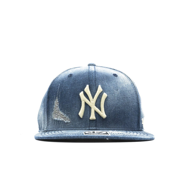 Mens 47 Brand NY Yankees Loughlin Captain Snapback - Denim