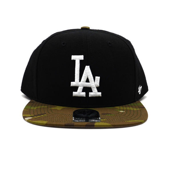 Mens 47 Brand LA Dodgers Captain Snapback - Black/Camo