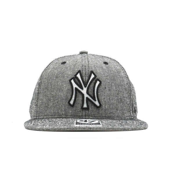 Mens 47 Brand NY Yankees Captain Snapback - Black Logo Denim