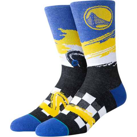 [M548C19WAR-BLK] Mens Stance NBA Golden State Warriors Wave Racer Socks