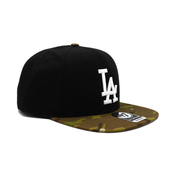 Mens 47 Brand LA Dodgers Captain Snapback - Black/Camo