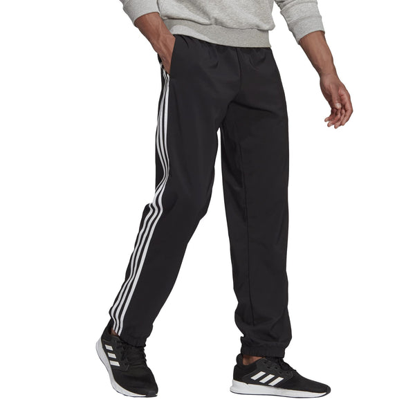 [GK8980] Mens Adidas Essentials Tapered Cuff Woven 3-Stripes Pants