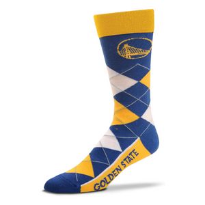 [ARGYLE-505-7-GSW- ROYAL] Mens FBF NBA Argyle Golden State Warriors Socks