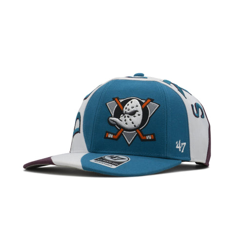 Mens 47 Brand Anaheim Ducks MVP DP Snapback - Maroon/White/Teal