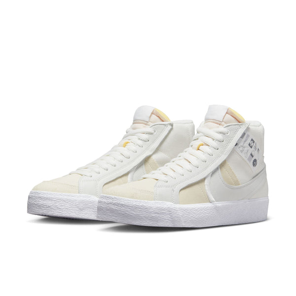 [DZ7587-110] Mens Nike SB BLAZER MID 'WARNING LABEL SUMMIT WHITE'