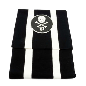 [PC0622-100] Mens Polo Ralph Lauren Stripe Skull Cross Bones Applique Knit Scarf