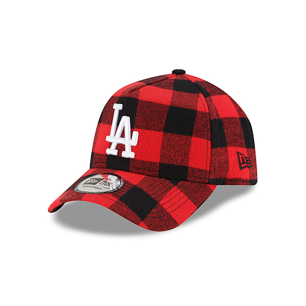 [12593560] Mens New Era MLB 9Forty Red Flannel Snapback - Los Angeles Dodgers
