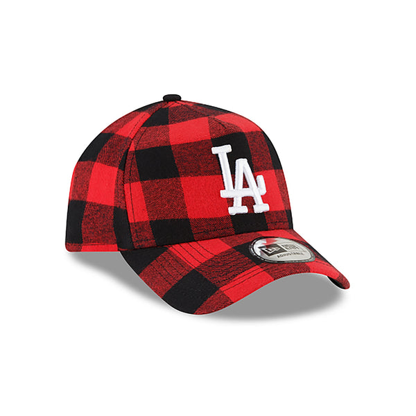 [12593560] Mens New Era MLB 9Forty Red Flannel Snapback - Los Angeles Dodgers