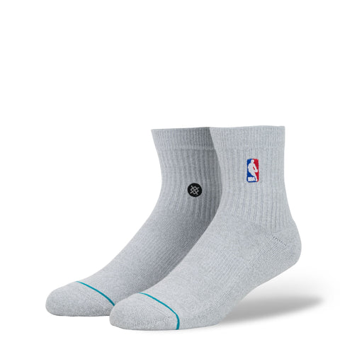 [M356D17LOG-HGR] Mens Stance NBA Logoman QTR Heather Grey Ankle Socks