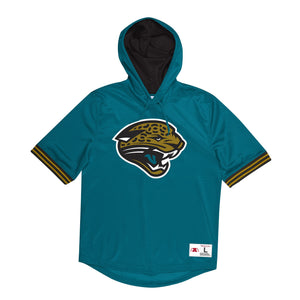 Mens Mitchell & Ness NFL Unbeaten Short Sleeve Mesh Hoody Jacksonville Jaguars