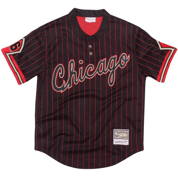[MSPOBLCK-CBUBA180651] Mens Mitchell & Ness NBA Chicago Bulls 6 Rings Batting Practice Jersey