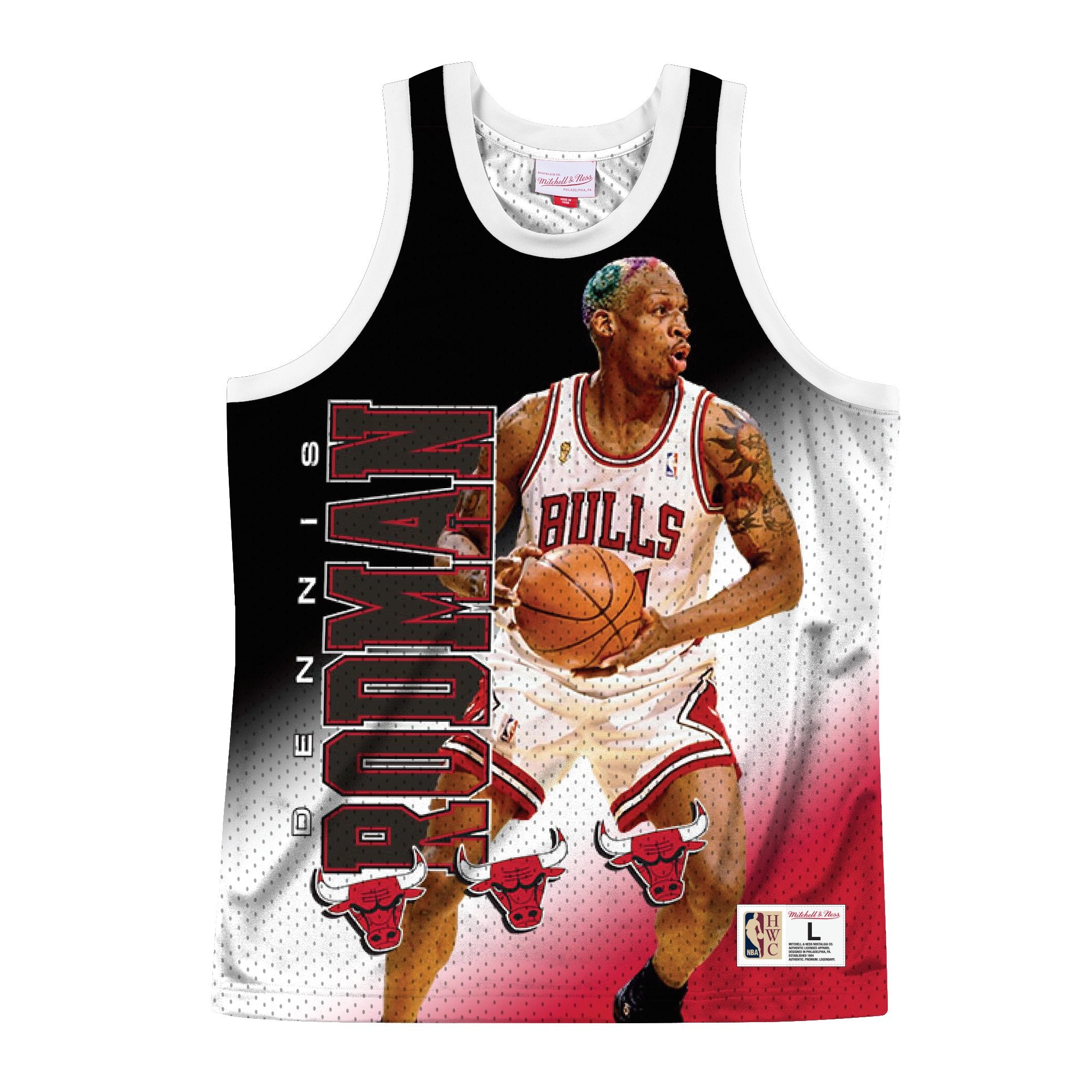 Mens Mitchell & Ness NBA Behind The Back Tank Chicago Bulls Dennis Rodman