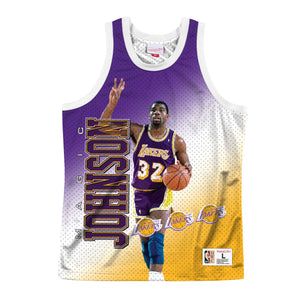 Mens Mitchell & Ness NBA Behind The Back Tank Los Angeles Lakers Magic Johnson