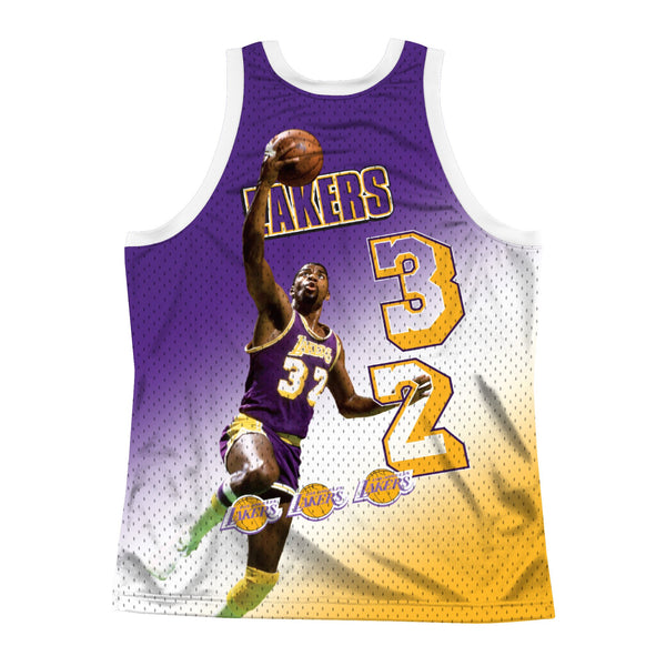 Mens Mitchell & Ness NBA Behind The Back Tank Los Angeles Lakers Magic Johnson