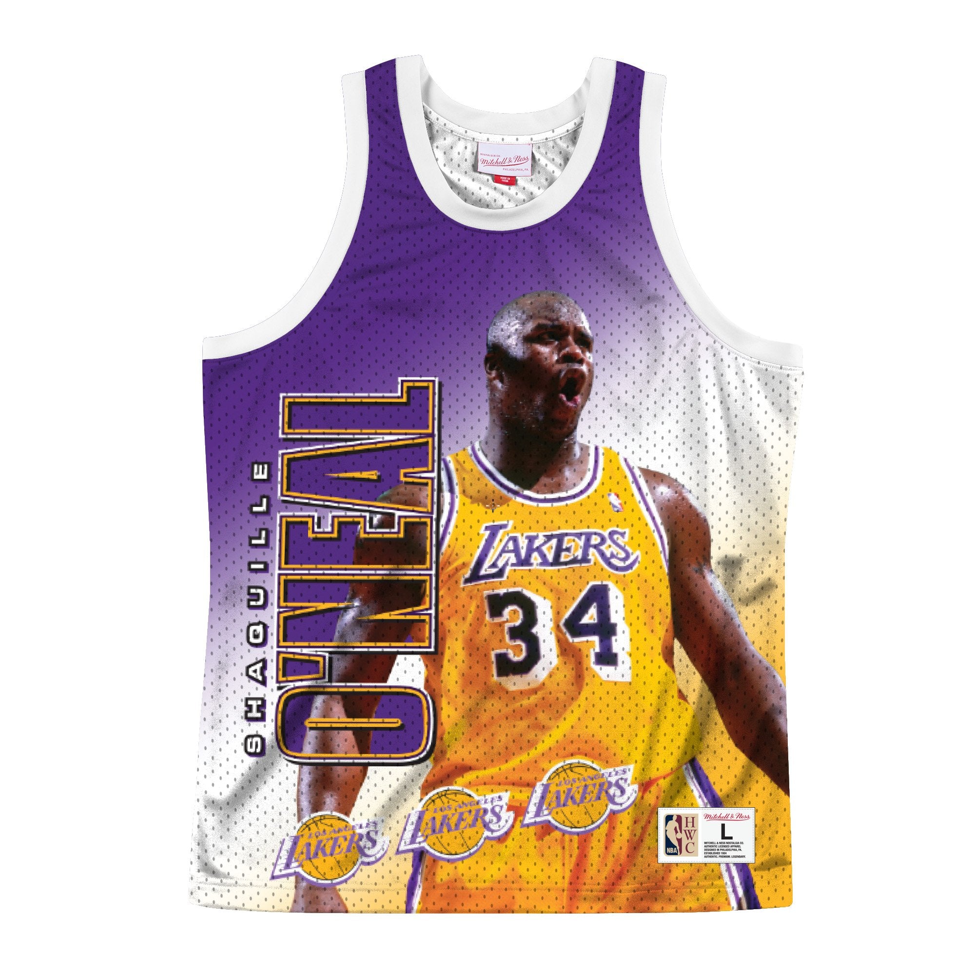 Mens Mitchell & Ness NBA Behind The Back Tank Los Angeles Lakers Shaq