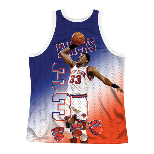 Mens Mitchell & Ness NBA Behind The Back Tank New York Knicks Patrick Ewing