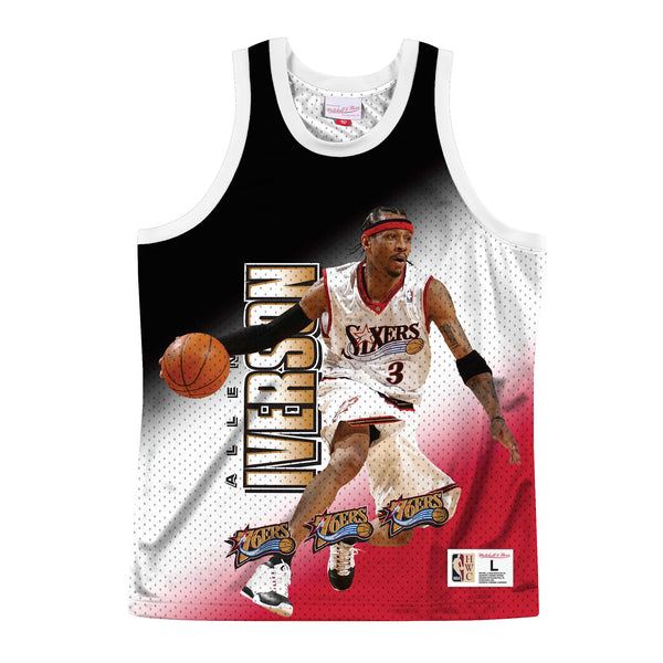 Mens Mitchell & Ness NBA Behind The Back Tank Philadelphia 76ers Allen Iverson