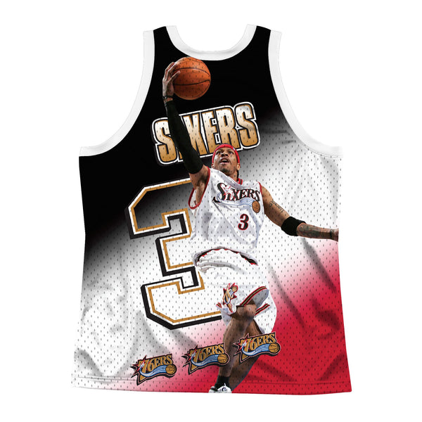 Mens Mitchell & Ness NBA Behind The Back Tank Philadelphia 76ers Allen Iverson