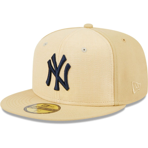 [60417748] MENS NEW ERA MLB NY YANKEES 5950 RAFFIA FRONT FITTED - BEIGE
