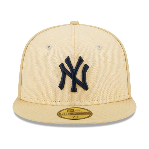 [60417748] MENS NEW ERA MLB NY YANKEES 5950 RAFFIA FRONT FITTED - BEIGE
