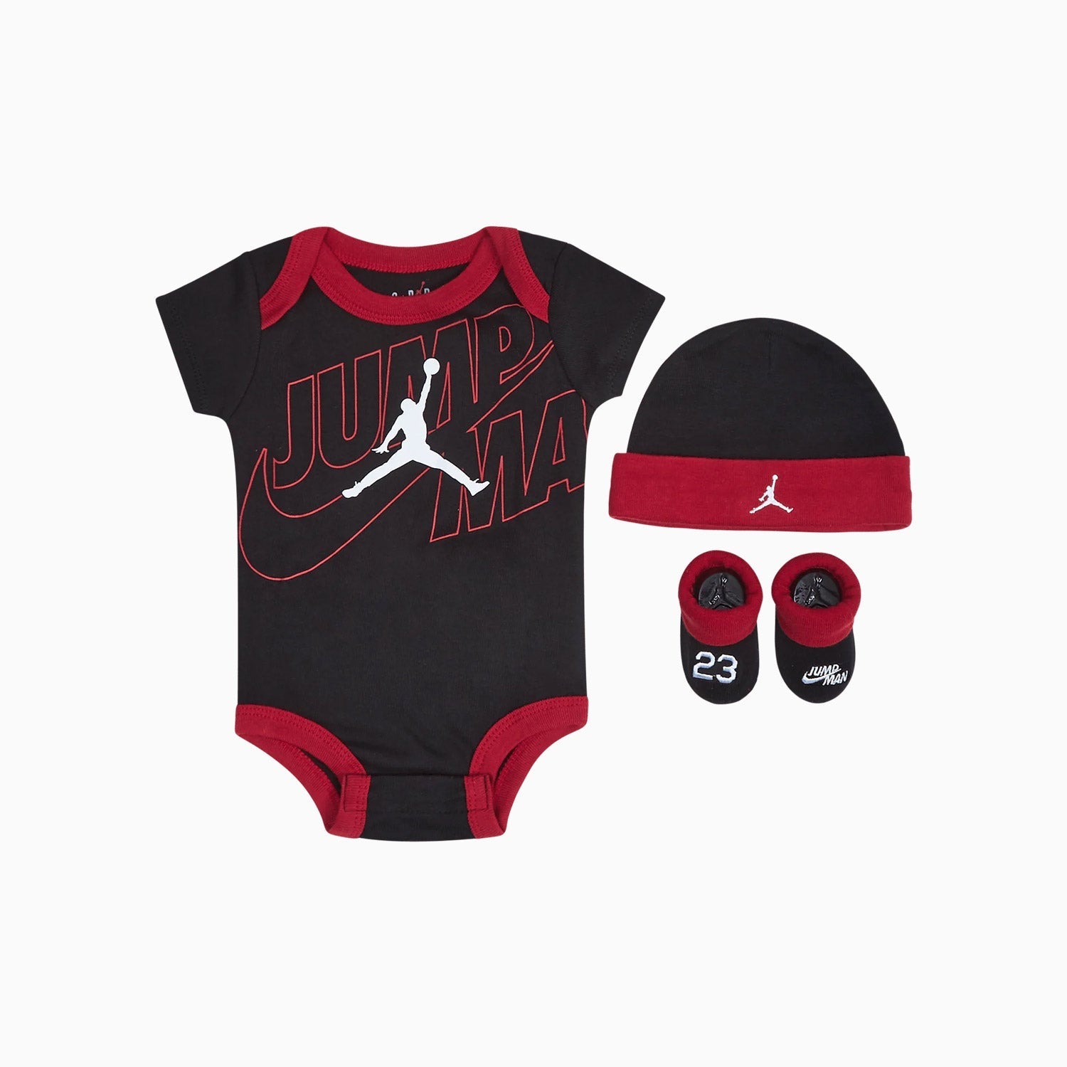 [NJ0493-023] Baby Air Jordan Bodysuit, Hat and Booties 3-PC Box Set