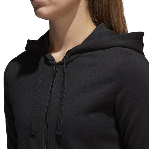 [S97076] Womens Essentials Linear Full Zip Fleece Hoodie