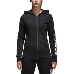 [S97076] Womens Essentials Linear Full Zip Fleece Hoodie