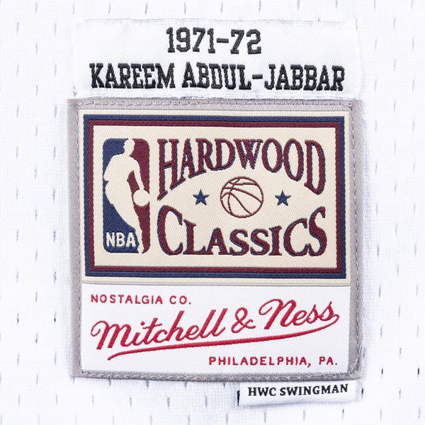 [SMJYAC18108-MBUWHIT71KAB] Mens Mitchell & Ness NBA Swingman Jersey Bucks 71 Kareem Abdul-Jabbar