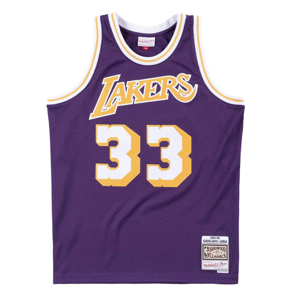 [SMJYAC18109-LALPURP83KAB] Mens Mitchell & Ness NBA Swingman Jersey Lakers 83 Kareem Abdul-Jabbar