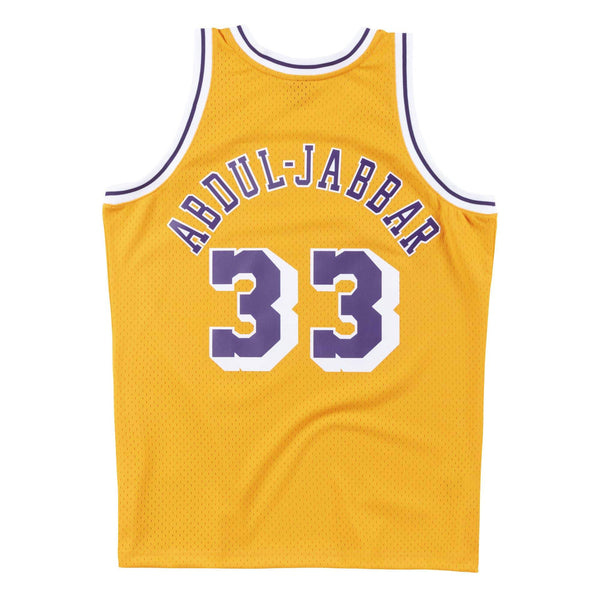 [SMJYAC18110-LALLTGD84KAB] Mens Mitchell & Ness NBA Swingman Jersey Lakers 84 Kareem Abdul-Jabbar