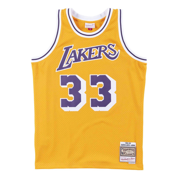 [SMJYAC18110-LALLTGD84KAB] Mens Mitchell & Ness NBA Swingman Jersey Lakers 84 Kareem Abdul-Jabbar