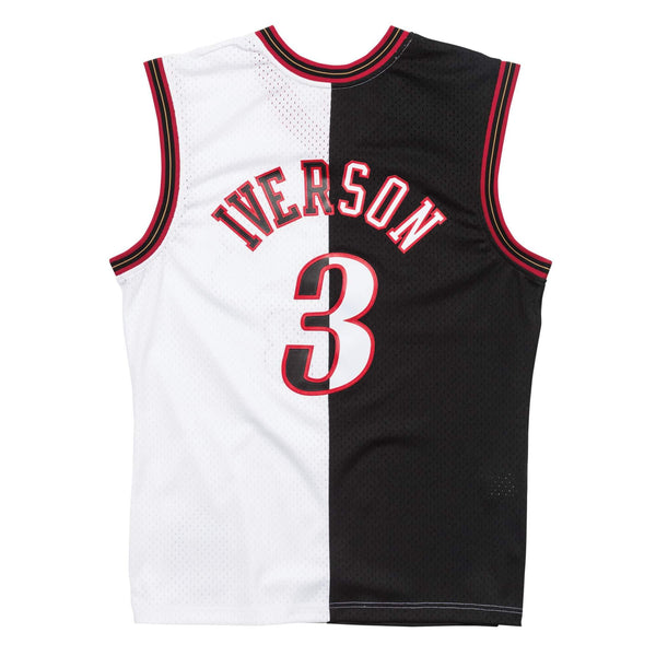 [SMJYBKWH-P76NG182571AIV00] Mens Mitchell & Ness NBA Swingman Split Jersey 76ers 00 Allen Iverson