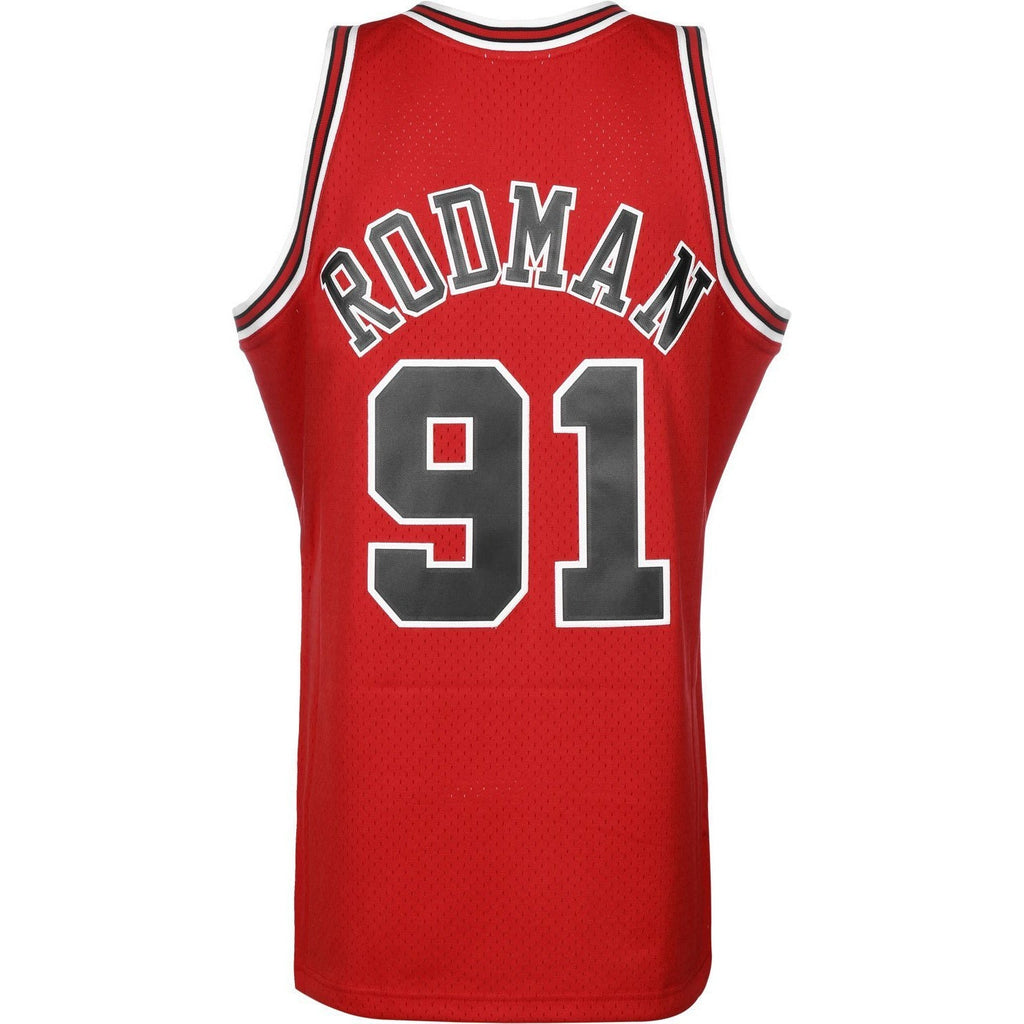 Mitchell & Ness NBA Swingman Chicago Bulls 97 Dennis Rodman Men's Jersey  Red SMJYGS18154-CBUSCAR97DRD