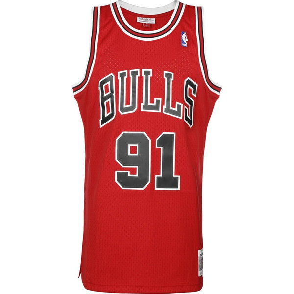 [SMJYGS18154-CBUSCAR97DRD] Mens Mitchell & Ness NBA Swingman Road Jersey Bulls 97 Dennis Rodman