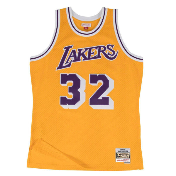 [SMJYGS18175-LALLTGD84EJH] Mens Mitchell & Ness NBA Swingman Home Jersey Lakers 84 Magic Johnson