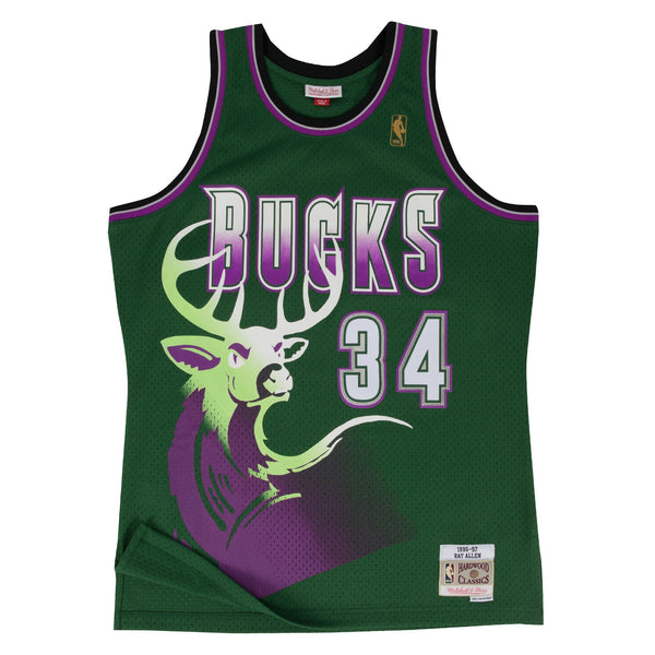 Mens Mitchell & Ness NBA Swingman Alternate Jersey Bucks 96 Ray Allen