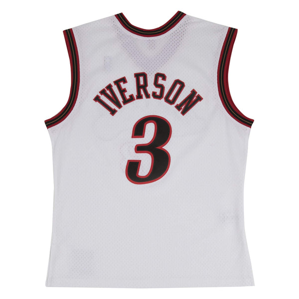 [SMJYGS18200-P76WHIT00AIV] Mens Mitchell & Ness NBA Swingman Home Jersey 76ers 00 Allen Iverson