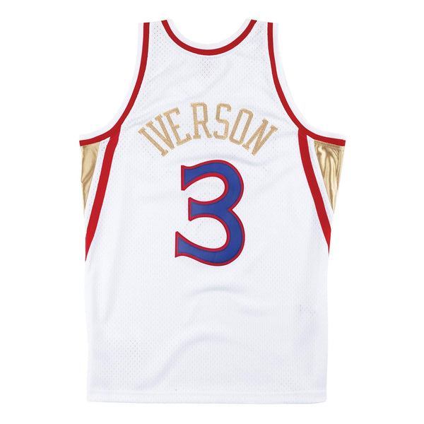 [SMJYNG18403-P76WHIT96AIV] Mens Mitchell & Ness NBA CNY Swingman Jersey 76ers 96 Allen Iverson