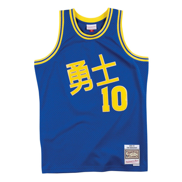 [SMJYNG18405-GSWROYA90THA] Mens Mitchell & Ness NBA CNY Swingman Jersey Warriors 90 Tim Hardaway